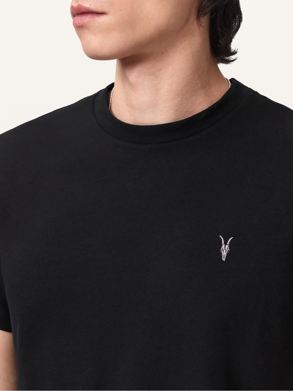 AllSaints Black Short-Sleeve Crewneck Tee